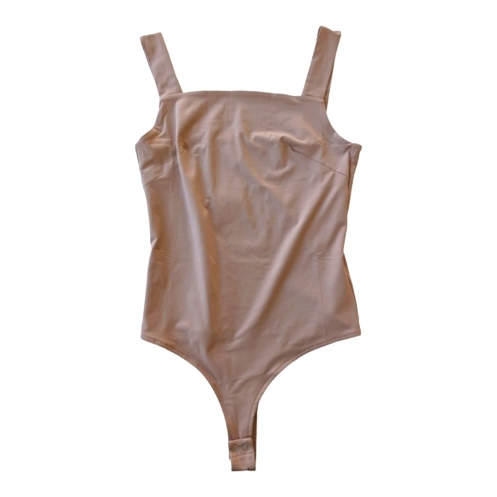 NWT ReoRia Square Neck Sleeveless Tank Top Bodysuit Nude Women Lrg